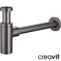 Creavit - Creavit Lavabo Sifonu Alt Grubu, 33 cm, Gun Grey (T Tipi)