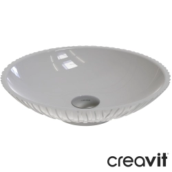Creavit - Creavit Savior Recycled Yuvarlak Çanak Lavabo, 45 cm, Dış Kısım Çöl Desenli