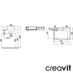 Creavit - Creavit Arya Tezgah Üstü Lavabo, 65 cm, Beyaz Plaka