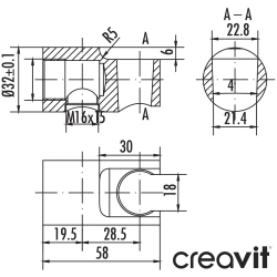 Creavit - Creavit Askılı Duş Çıkış Dirseği