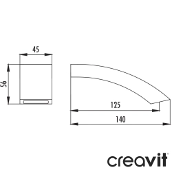 Creavit - Creavit Şelale Akışlı Ankastre Çıkış Ucu