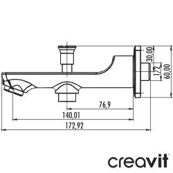 Creavit - Creavit Ankastre Çıkış Ucu (Yönlendiricili)