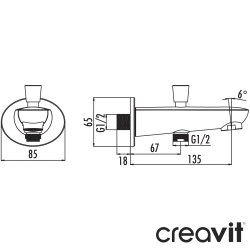 Creavit - Creavit Ankastre Çıkış Ucu (Yönlendiricili)