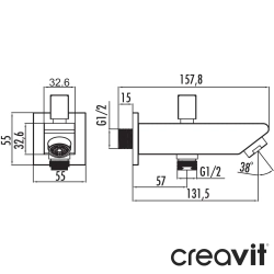 Creavit - Creavit Ankastre Çıkış Ucu (Yönlendiricili)