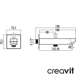 Creavit - Creavit Ankastre Çıkış Ucu, Mat Siyah (Yönlendiricili)