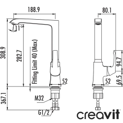 Creavit - Creavit Avangart Döner Borulu Eviye Bataryası, Altın