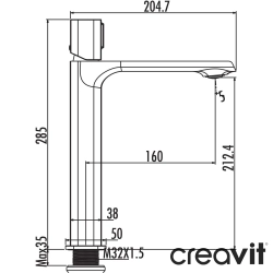 Creavit - Creavit Alfa Yüksek Lavabo Bataryası
