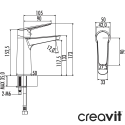 Creavit - Creavit Bevel Lavabo Bataryası