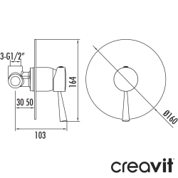 Creavit - Creavit Ankastre Banyo Bataryası, Tek Yollu