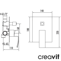 Creavit - Creavit Ankastre Banyo Bataryası, 2 Yollu