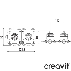 Creavit - Creavit Ankastre Banyo Bataryası, 3 Yollu (Sıva Altı Grubu)