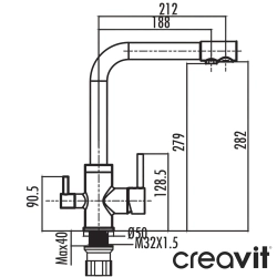 Creavit - Creavit Arıtma Çıkışlı Eviye Bataryası