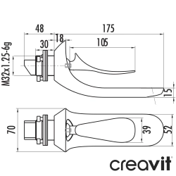 Creavit - Creavit Foglia Duvardan Ankastre Lavabo Bataryası