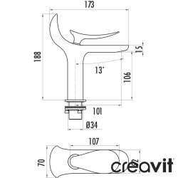 Creavit - Creavit Foglia Lavabo Bataryası