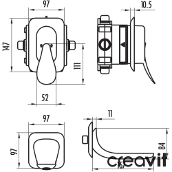Creavit - Creavit Foglia Ankastre Duş Bataryası - BT.FG4501