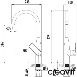 Creavit - Creavit Faye Kuğu Borulu Eviye Bataryası
