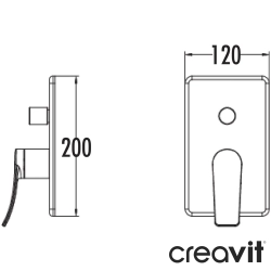 Creavit - Creavit Lua Ankastre Banyo Bataryası, 2 Yollu, Gun Grey