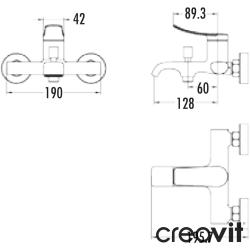 Creavit - Creavit Lua Banyo Bataryası, Gun Grey