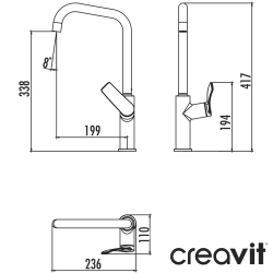 Creavit - Creavit Lua Kuğu Borulu Eviye Bataryası