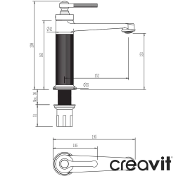 Creavit - Creavit Lidya Lavabo Bataryası, Fırçalı Altın
