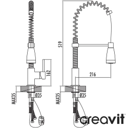 Creavit - Creavit Endüstriyel Eviye Bataryası - BT.MF9910L