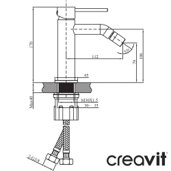 Creavit - Creavit Ruby Bide Bataryası, Fırçalı Nikel - BT.RB3500BN