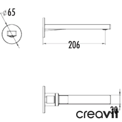 Creavit - Creavit Ondea Ankastre Çıkış Ucu