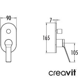 Creavit - Creavit Ondea Ankastre Banyo Bataryası, 2 Yollu