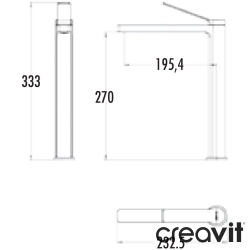 Creavit - Creavit Ondea Tezgah Üstü Lavabo Bataryası