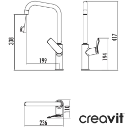Creavit - Creavit Ondea Kuğu Borulu Eviye Bataryası