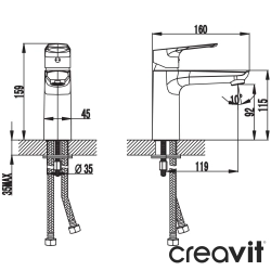 Creavit - Creavit Solo Lavabo Bataryası