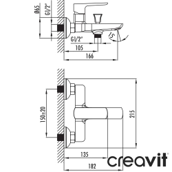 Creavit - Creavit Slope Banyo Bataryası