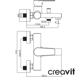 Creavit - Creavit Sharp Banyo Bataryası, Bakır