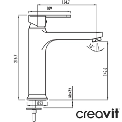 Creavit - Creavit Vega Yüksek Lavabo Bataryası