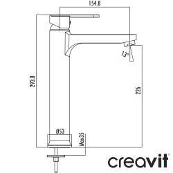 Creavit - Creavit Vega Tezgah Üstü Lavabo Bataryası