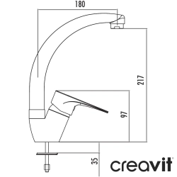 Creavit - Creavit Vega Döner Borulu Eviye Bataryası