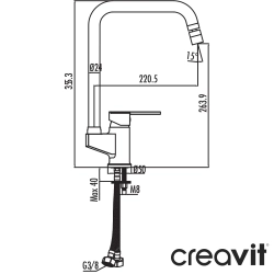 Creavit - Creavit Vega Döner Borulu Eviye Bataryası, Mafsallı