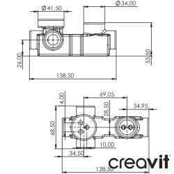 Creavit - Creavit Solo Ankastre Banyo Bataryası, 2 Yollu