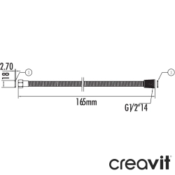 Creavit - Creavit Duş Hortumu, 150 cm (PVC)