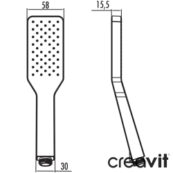Creavit - Creavit El Duşu Takımı, Tek Akışlı, Mat Siyah