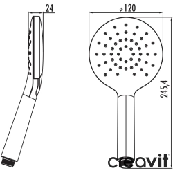 Creavit - Creavit El Duşu Takımı, Tek Akışlı, Mat Siyah