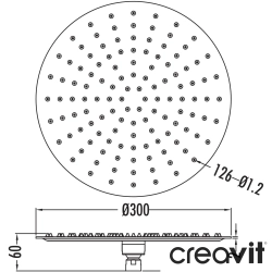 Creavit - Creavit Slim Tepe Duşu, 30 cm (Yuvarlak)