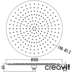 Creavit - Creavit Slim Tepe Duşu, 40 cm (Yuvarlak)