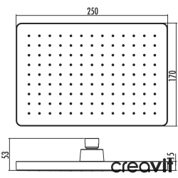 Creavit - Creavit Tepe Duşu, 25 cm (Kare)