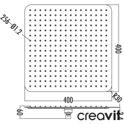 Creavit - Creavit Slim Tepe Duşu, 40 cm (Kare)