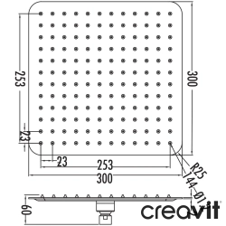 Creavit - Creavit Slim Tepe Duşu, 30 cm (Kare)