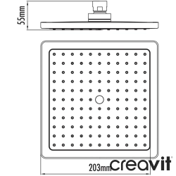 Creavit - Creavit Tepe Duşu, 20 cm (Kare)