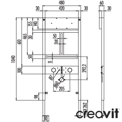 Creavit - Creavit Bide İçin Duvar Önü Alçıpan Uygulamalı Hızlı Yere Montaj Set Metal Taşıyıcı