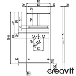 Creavit - Creavit Lavabo İçin Duvar Önü Alçıpan Uygulamalı Hızlı Duvara Montaj Set Metal Taşıyıcı