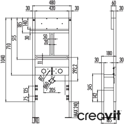 Creavit - Creavit Pisuvar İçin Duvar Önü Alçıpan Uygulamalı Hızlı Yere Montaj Set Metal Taşıyıcı
